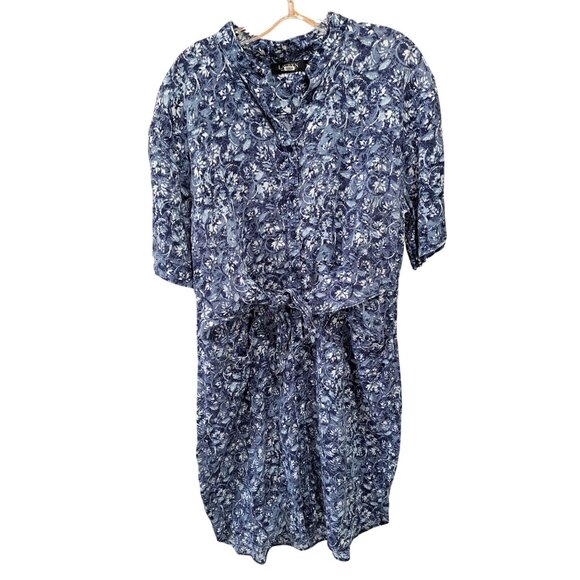 Lauren Ralph Lauren Dresses & Skirts - Lauren Ralph Lauren Linen Floral Shirtdress Tie Waist Blue Plus Size 14 Women's